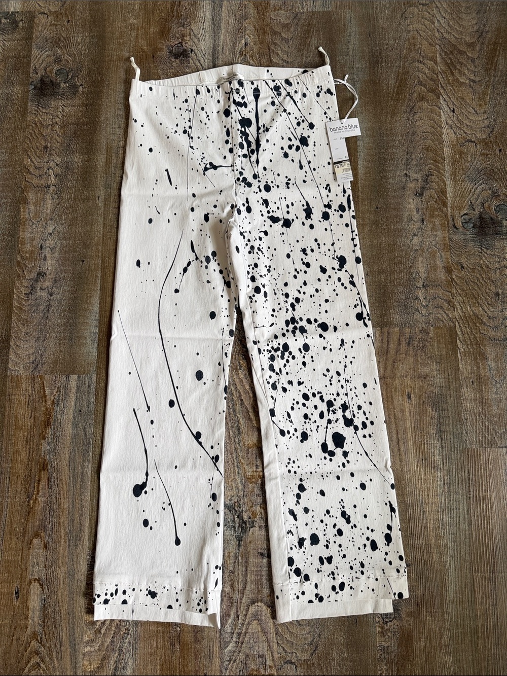 Banana Blue | Navy Splatter Print Pull On Pants